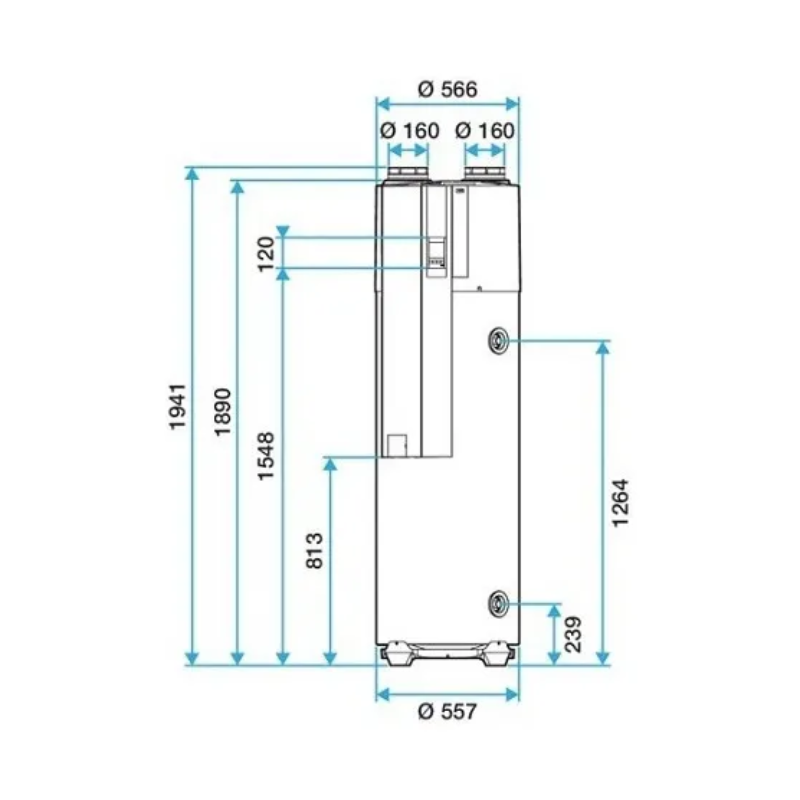 Chauffe-eau thermodynamique monobloc Chauffe-eau thermodynamique T.Flow Hygro+ 200 L - ALDES