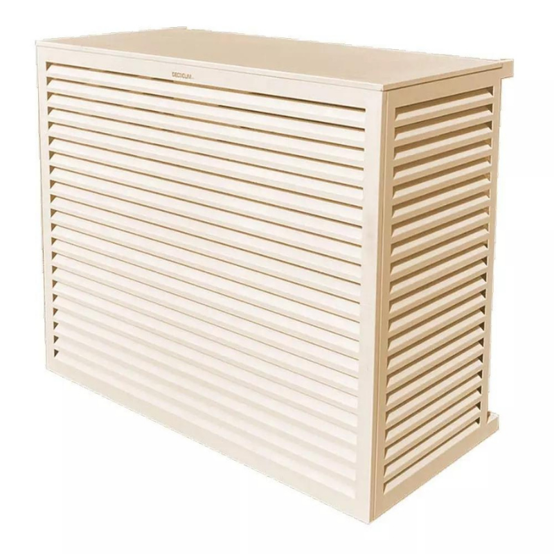 Caches unités extérieures Clim & PAC Cache Clim/PAC en métal blanc crème taille XL - DECOCLIM