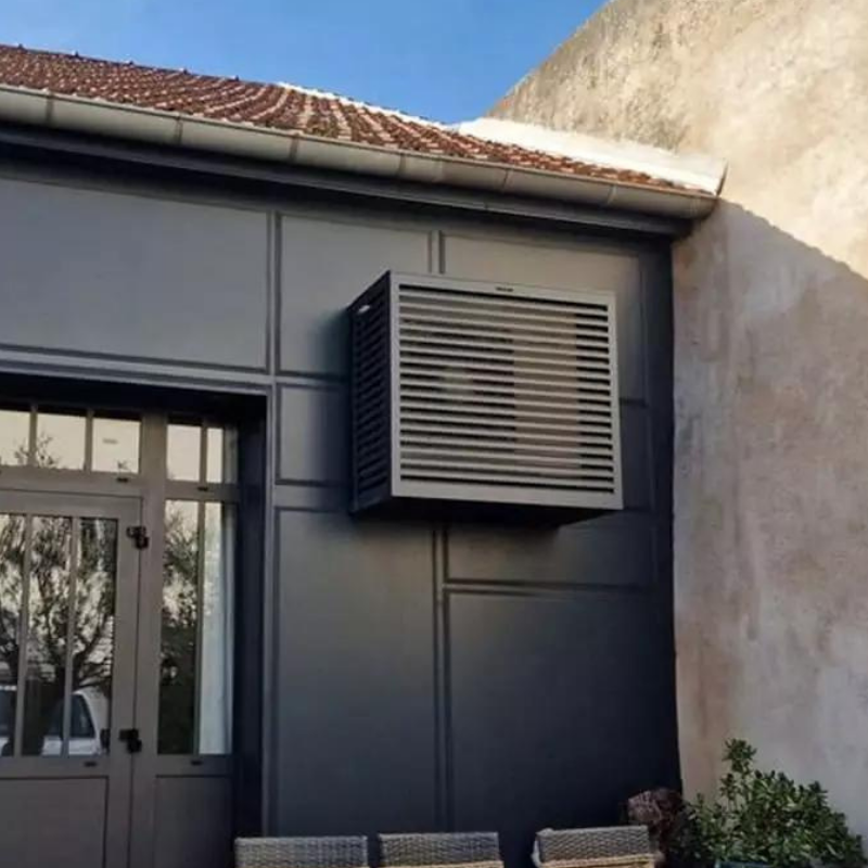 Caches unités extérieures Clim & PAC Cache Clim/PAC en métal Noir foncé taille M - DECOCLIM