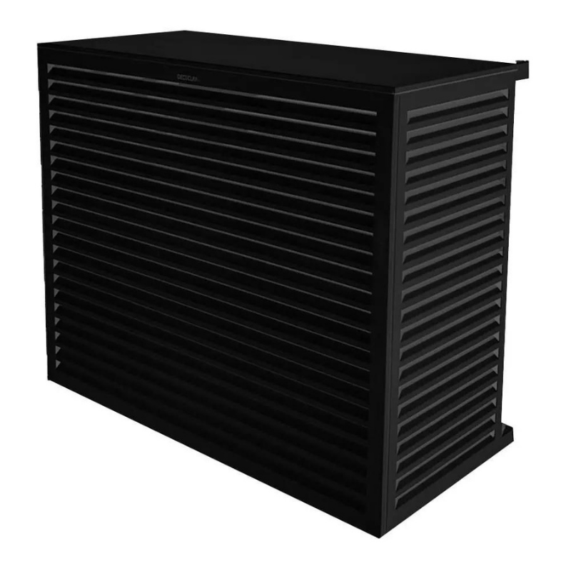 Caches unités extérieures Clim & PAC Cache Clim/PAC en métal Noir foncé taille XL - DECOCLIM