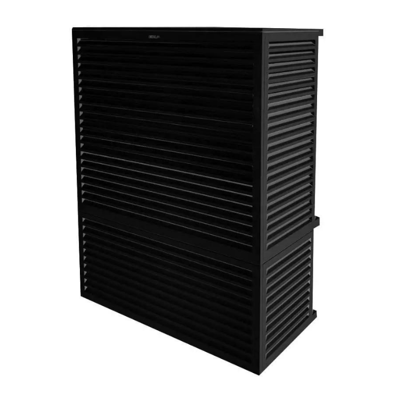 Caches unités extérieures Clim & PAC Cache Clim/PAC en métal Noir foncé option XXL - DECOCLIM