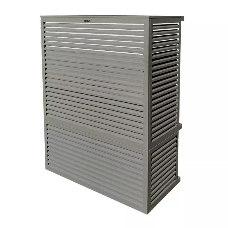 Caches unités extérieures Clim & PAC Cache Clim/PAC en métal Gris poussière option XXL - DECOCLIM