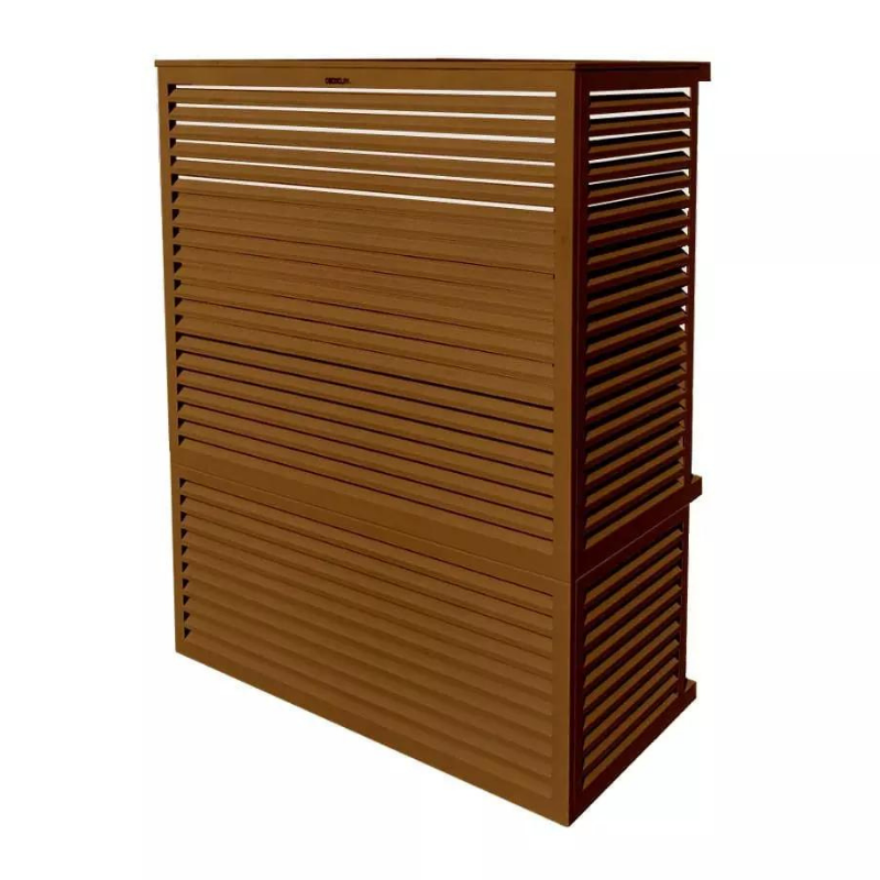 Caches unités extérieures Clim & PAC Cache Clim/PAC en métal Brun argile option XXL - DECOCLIM