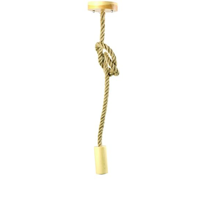 Suspensions HEMP ROPE + WOOD - Suspension E27 - GIRARD SUDRON