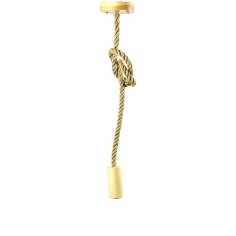 Suspension HEMP ROPE + WOOD - Suspension E27 - GIRARD SUDRON