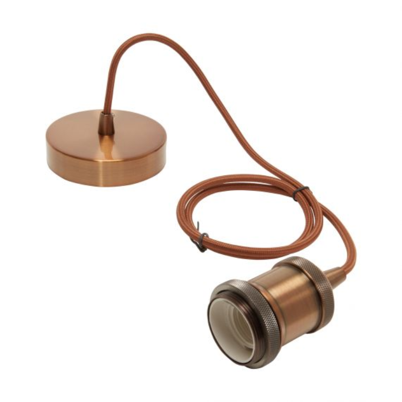 Suspension Suspension métallique marron bronze E27 - GIRARD SUDRON