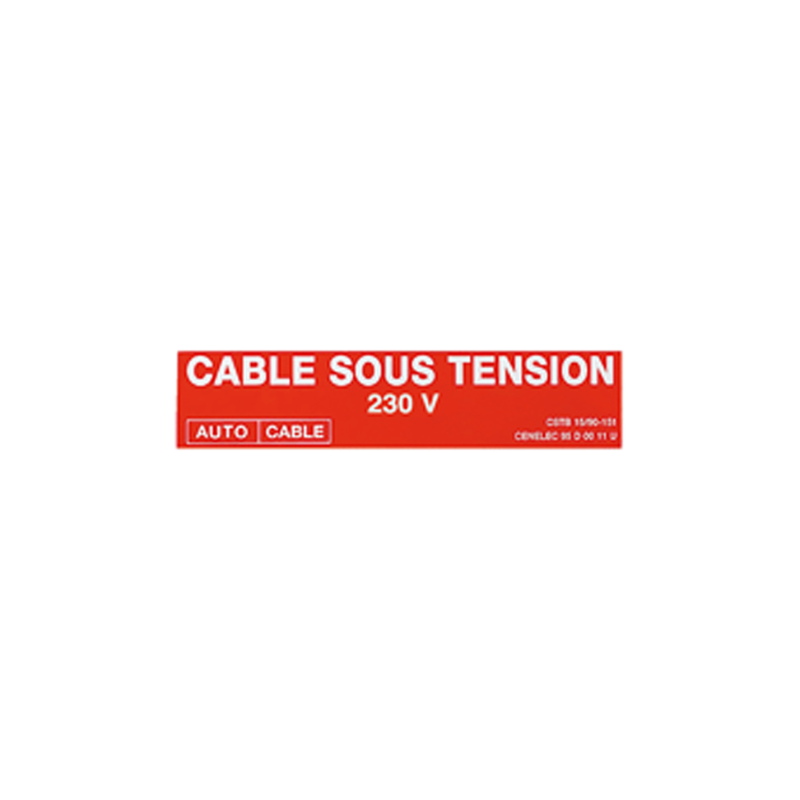 Accessoire câbles Lot de 50 étiquette "CABLE SOUS TENSION" - PBTUB