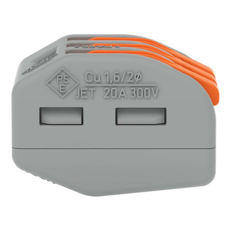 Bornes de connexion WAGO Borne WAGO 222 3x4mm² à leviers souple & rigide - Boite de 50 - WAGO