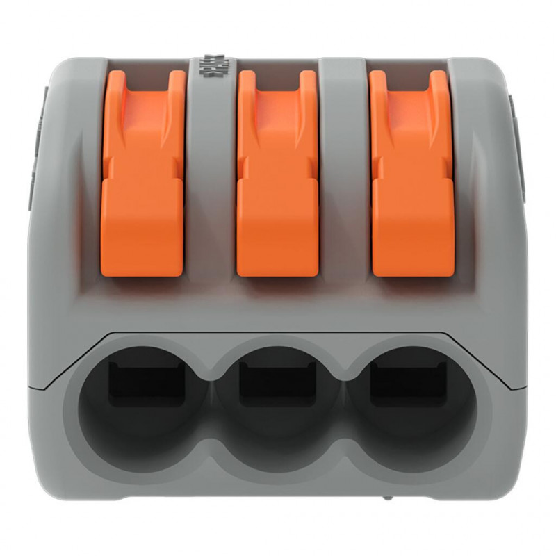 Bornes de connexion WAGO Borne WAGO 222 3x4mm² à leviers souple & rigide - Boite de 50 - WAGO