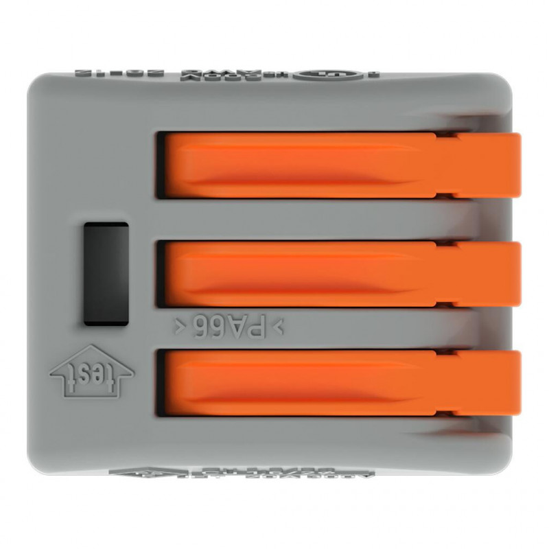 Bornes de connexion WAGO Borne WAGO 222 3x4mm² à leviers souple & rigide - Boite de 50 - WAGO