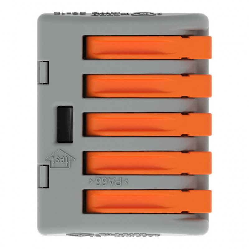 Bornes de connexion WAGO Borne WAGO 222 5x4mm² à leviers souple & rigide - Boite de 40 - WAGO
