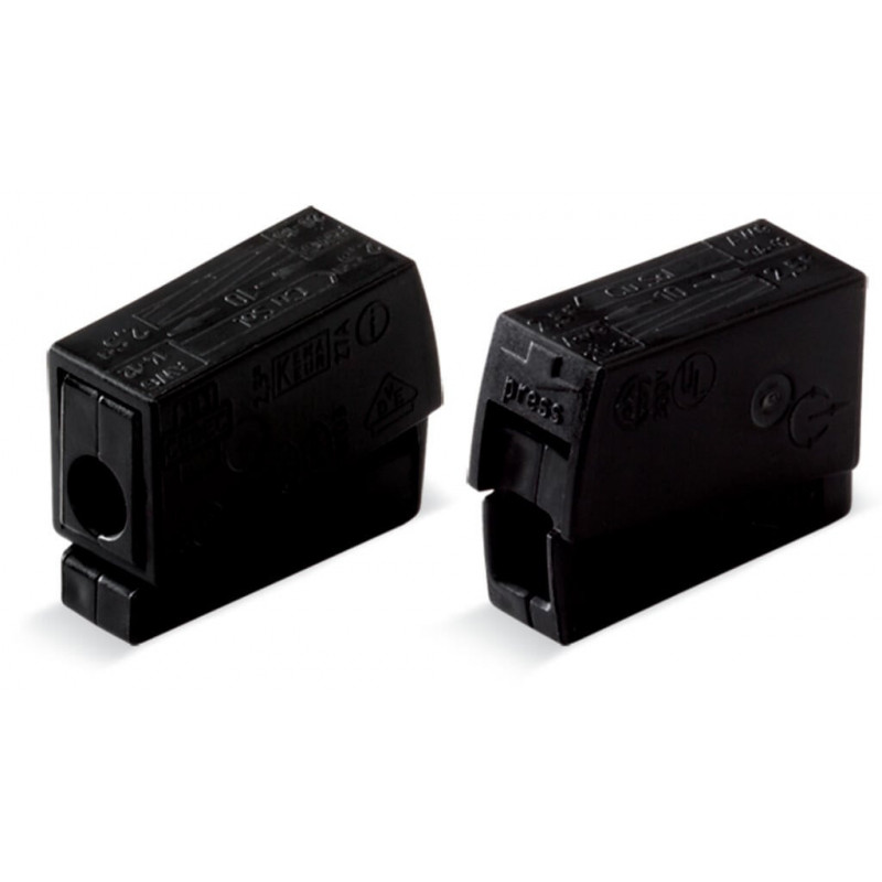 Bornes de connexion WAGO Borne pour luminaires 2,5 mm² / 120°C / Noir - Boite de 100 - WAGO