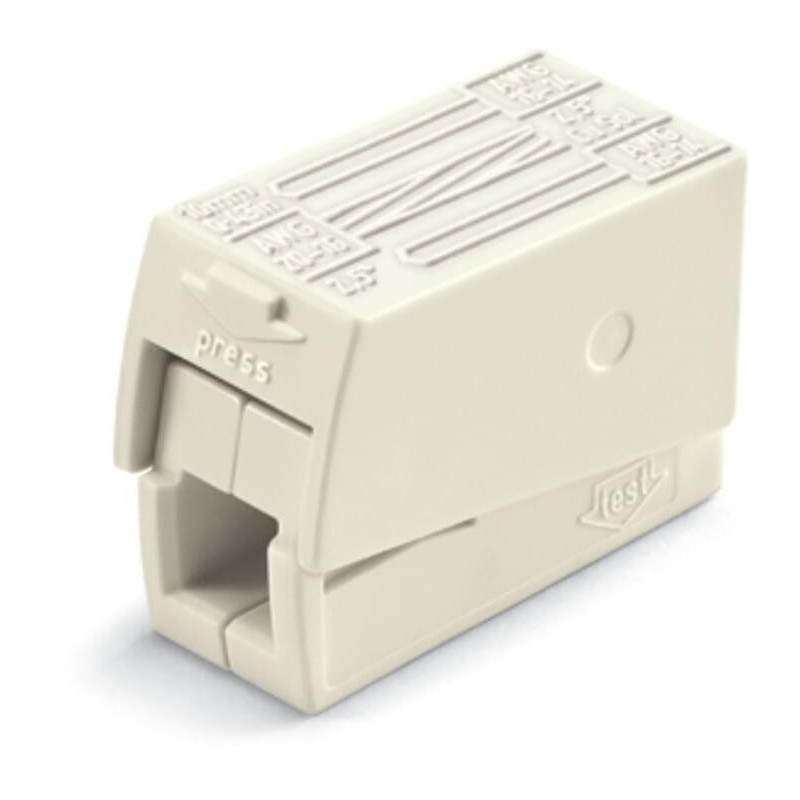 Bornes de connexion WAGO Borne pour luminaires 2,5 mm² / 2 rigides - 1 souple / 105°C / Blanc - Boite de 100 - WAGO