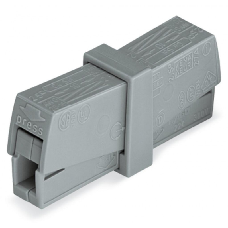 Bornes de connexion WAGO Borne de service pour luminaires / Gris - Boite de 50 - WAGO