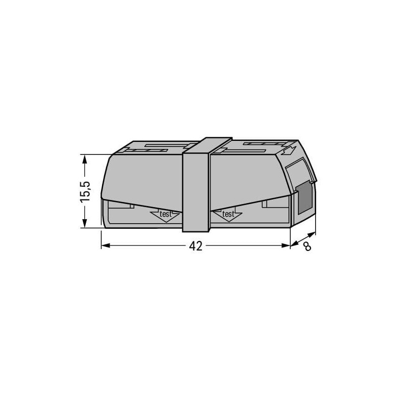 Bornes de connexion WAGO Borne de service pour luminaires / Gris - Boite de 50 - WAGO