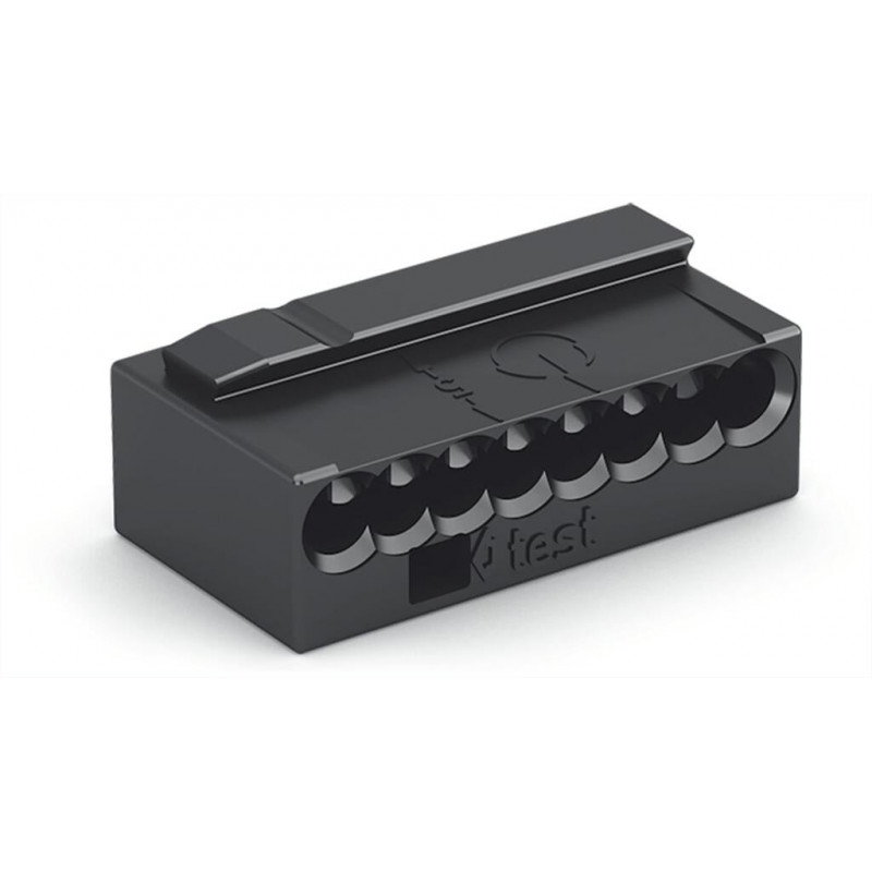 Bornes de connexion WAGO Borne micro pour boîte de dérivation 8 conducteurs / Gris foncé - Boite de 50 - WAGO