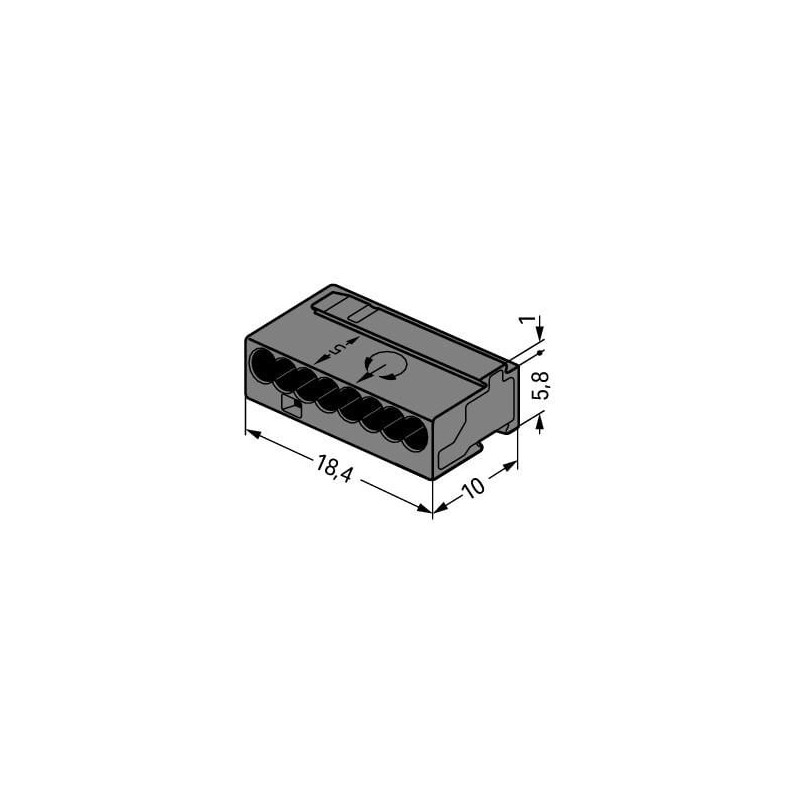 Bornes de connexion WAGO Borne micro pour boîte de dérivation 8 conducteurs / Gris foncé - Boite de 50 - WAGO