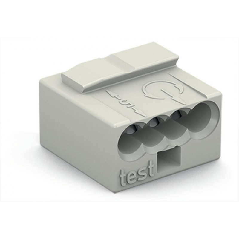 Bornes de connexion WAGO Borne micro pour boîte de dérivation 4 conducteurs / Gris clair - Boite de 100 - WAGO