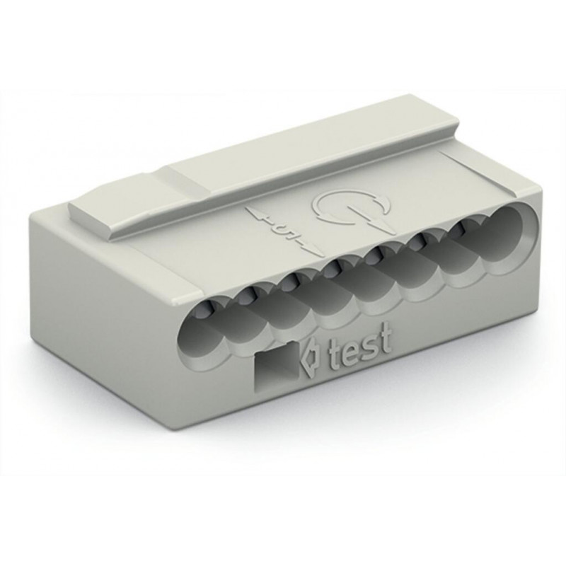 Bornes de connexion WAGO Borne micro pour boîte de dérivation 8 conducteurs / Gris clair - Boite de 50 - WAGO