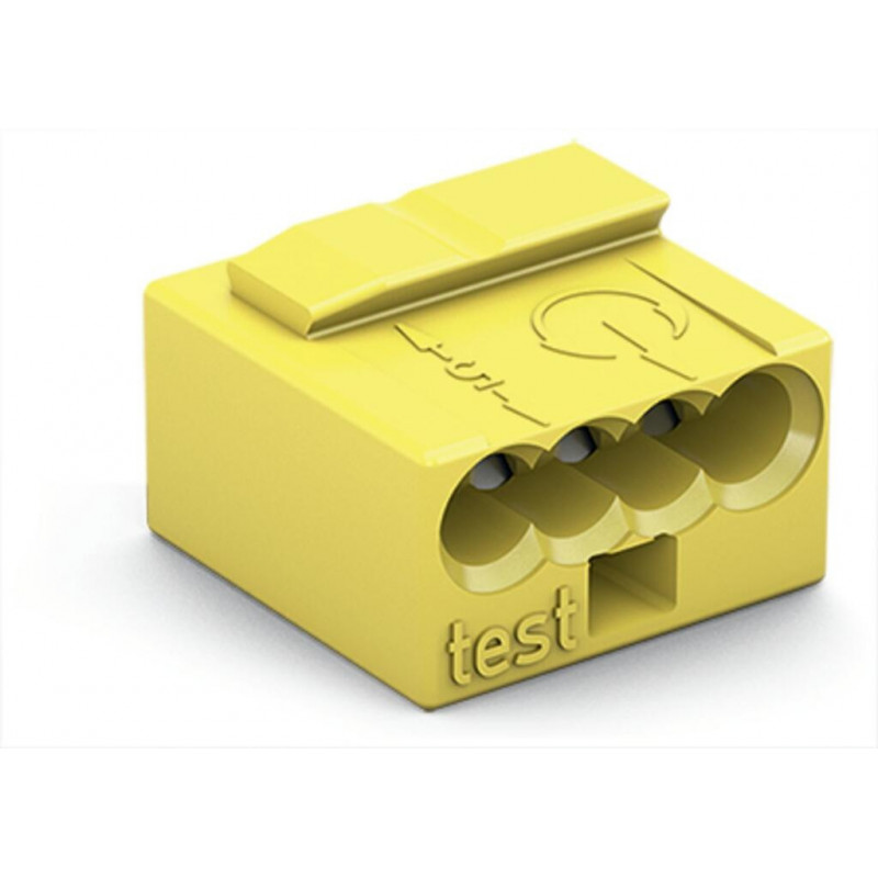 Bornes de connexion WAGO Borne micro pour boîte de dérivation 4 conducteurs / Jaune - Boite de 100 - WAGO