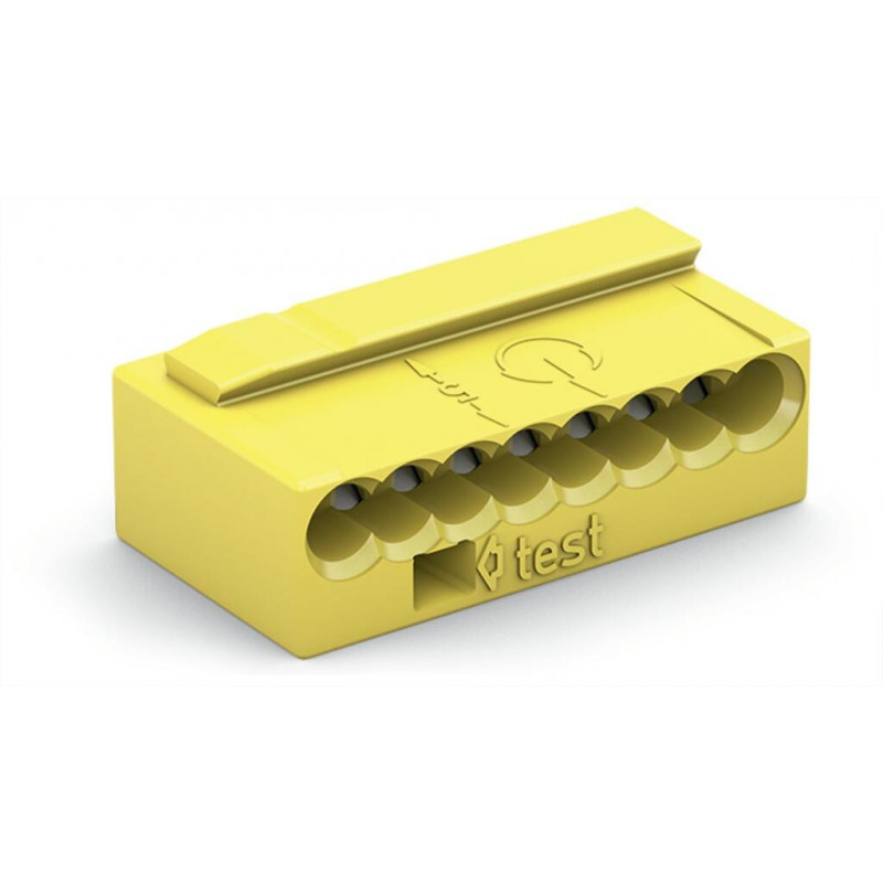 Bornes de connexion WAGO Borne micro pour boîte de dérivation 8 conducteurs / Jaune - Boite de 50 - WAGO