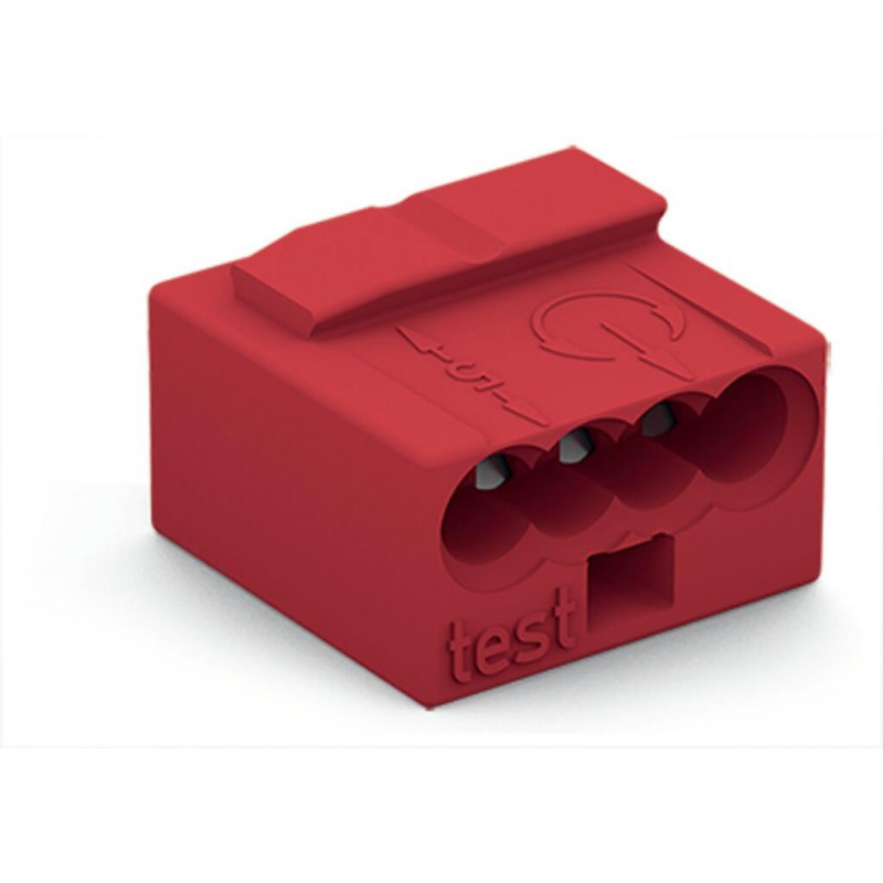 Bornes de connexion WAGO Borne micro pour boîte de dérivation 4 conducteurs / Rouge - Boite de 100 - WAGO