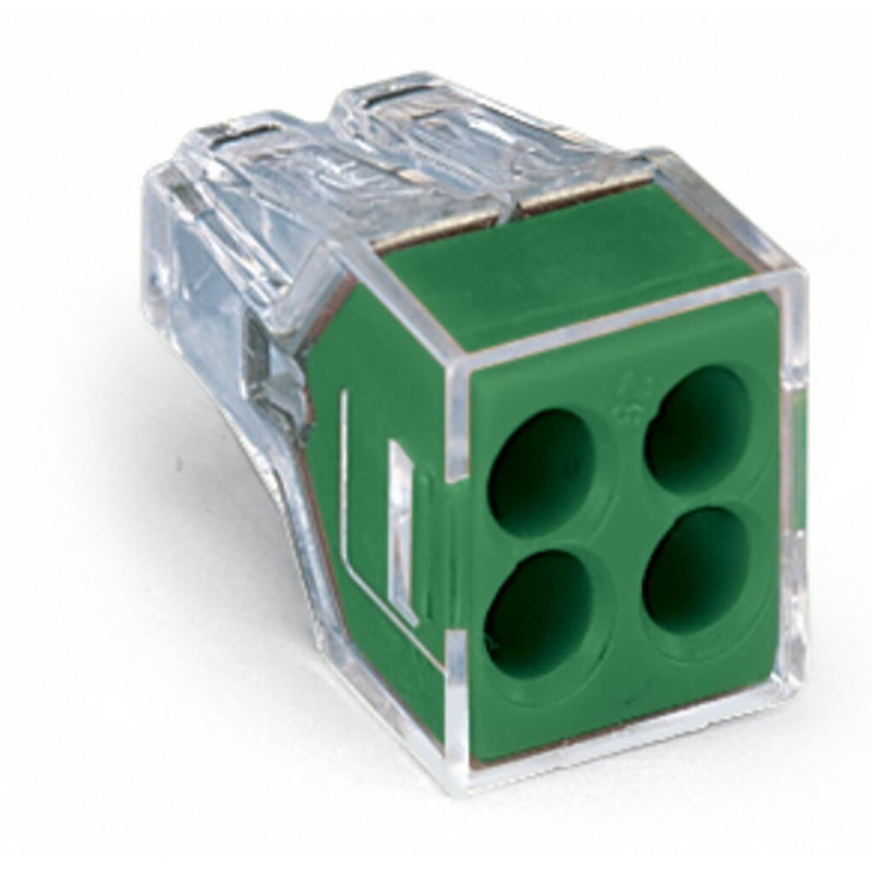 Bornes de connexion WAGO Bornes pour boîte de dérivation - 4 conducteurs rigides et semi-rigides - Boite de 100 - WAGO