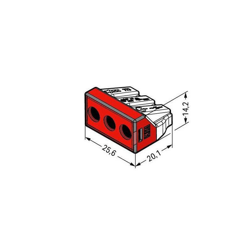 Bornes de connexion WAGO Bornes pour boîte de dérivation - 3 conducteurs rigides et semi-rigides - Boite de 50 - WAGO