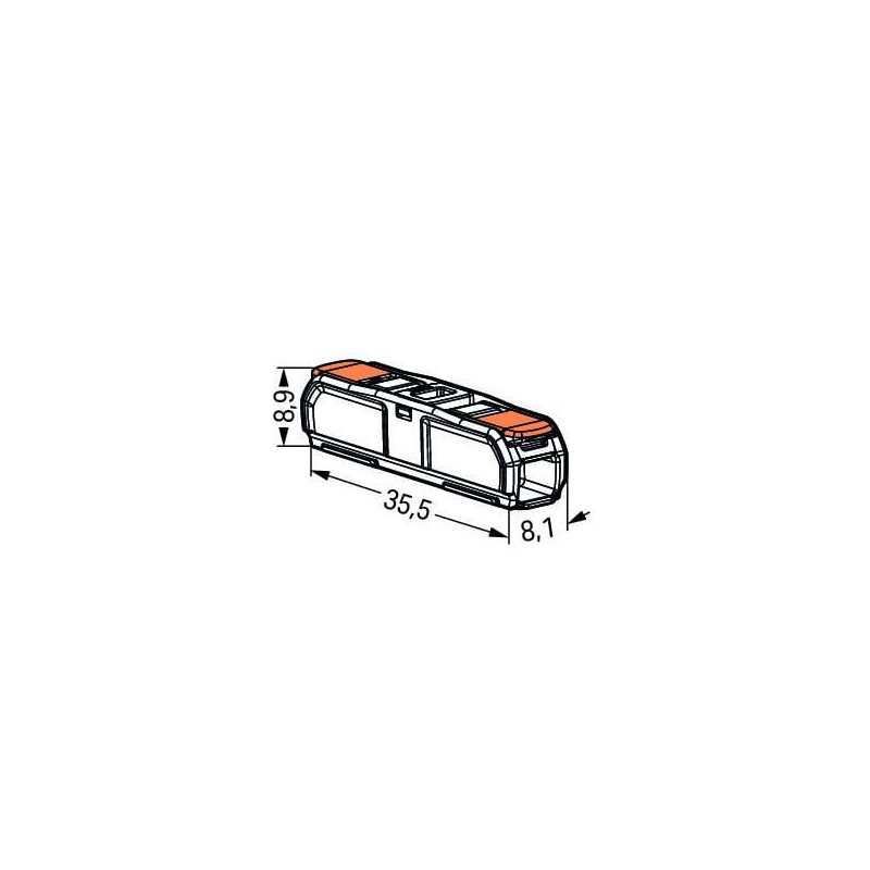 Bornes de connexion WAGO Borne WAGO 221 Inline 2x4mm² à leviers souple & rigide - Boite de 60 - WAGO