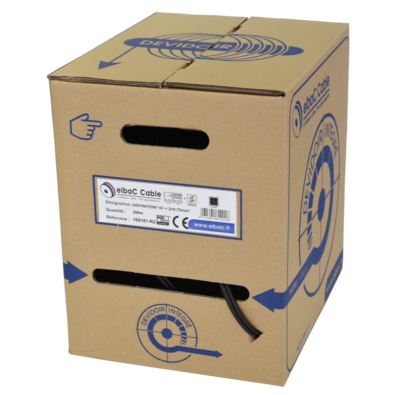 Datacom / Fibre optique Cable vidéo + alimentation - iDEFI.61+2x0.75 - 169181G02 - ELBAC