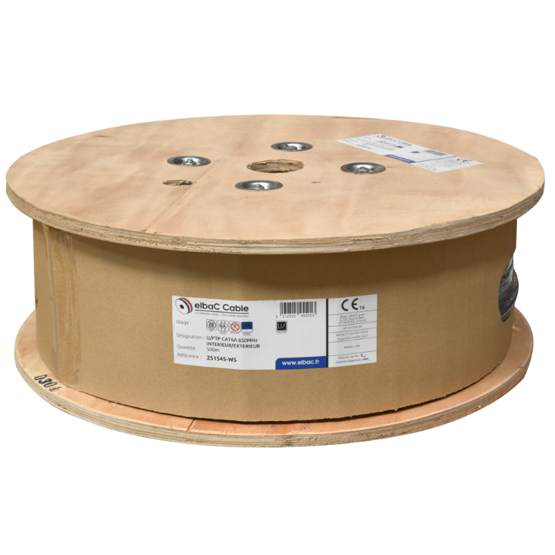 Datacom / Fibre optique U/FTP CAT6A 650MHz INT/EXT 500 M - 251545W5 - ELBAC