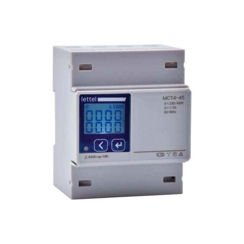 Compteurs d'énergie Compteur d'énergie multi-mesures triphasé CT 1/5A - Communication Modbus - LETTEL