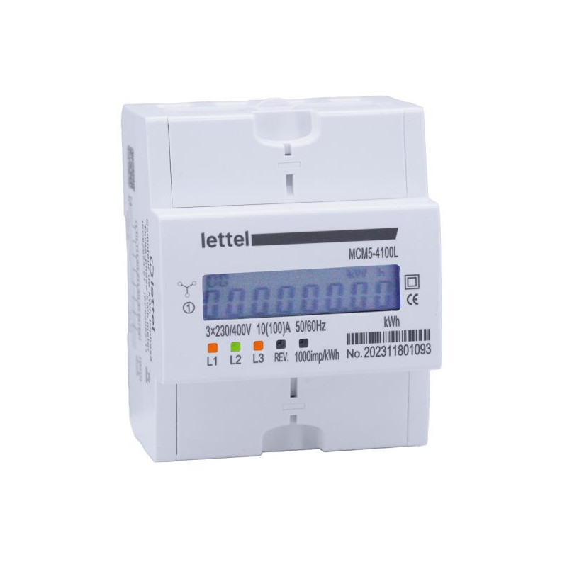 Compteurs d'énergie Compteur d'énergie tétra 3x 100A direct sortie impulsions - LETTEL