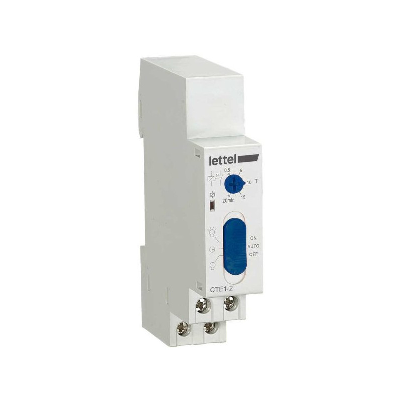 Interrupteurs et minuteries Minuterie d'escalier pour réseau 3 ou 4 fils 230V. Marche ON/AUTO//OFF. - LETTEL