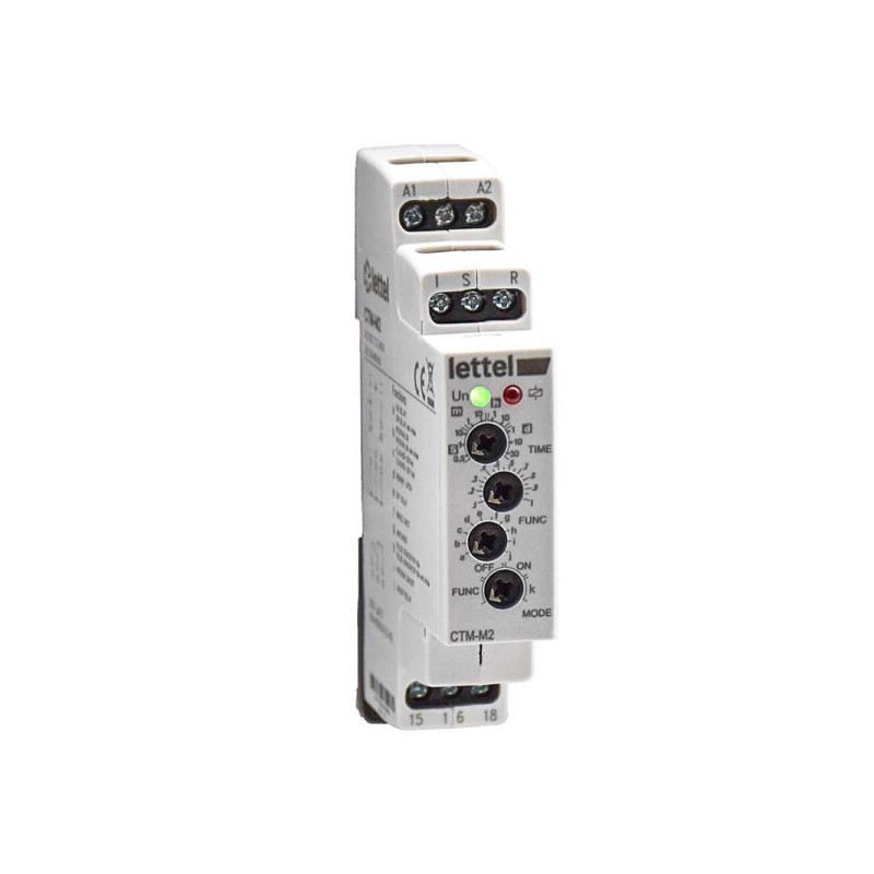 Interrupteurs et minuteries Minuterie éléctronique - 10 fonctions-1 relais 16A - démarrage par contact ext - LETTEL