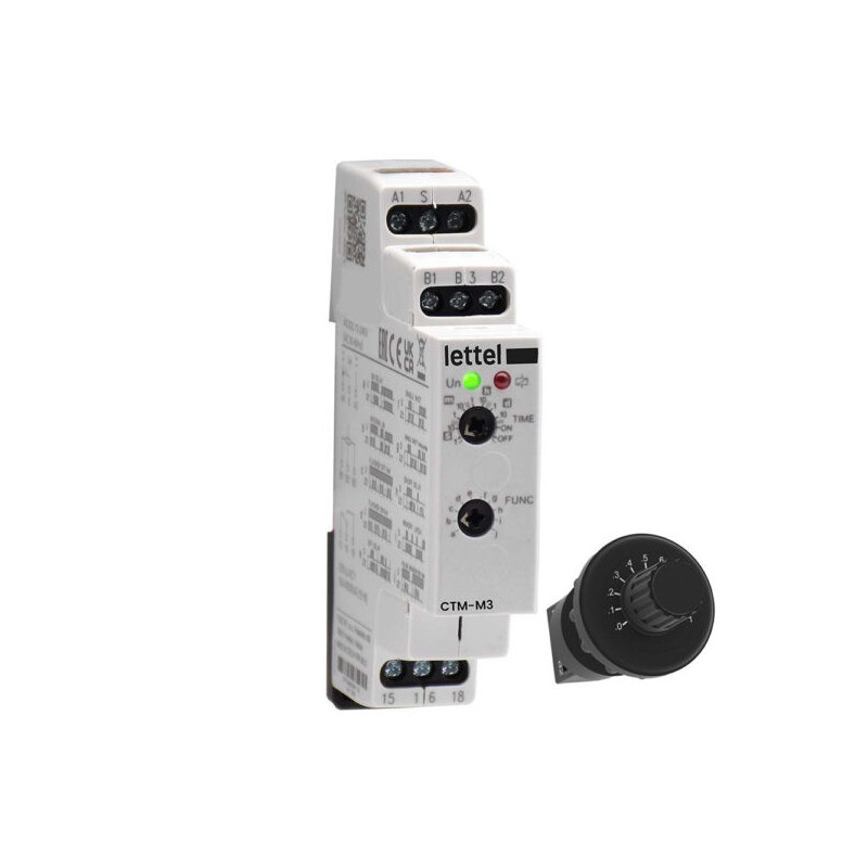 Commandes et automatismes Minuterie éléctronique-réglage par potentiometre ext. 10 fonctions-1 relais 16A - LETTEL