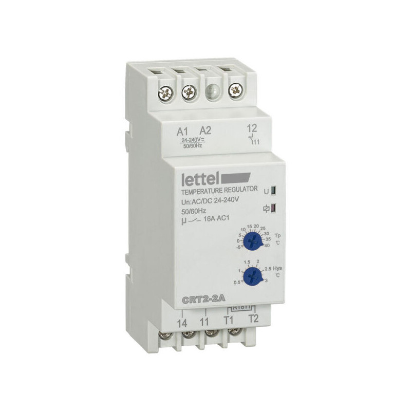 Thermostats Thermostat mode chauffage à 1 point de consigne de 0 à +40°C, 1 relais NO/NF 16A - LETTEL