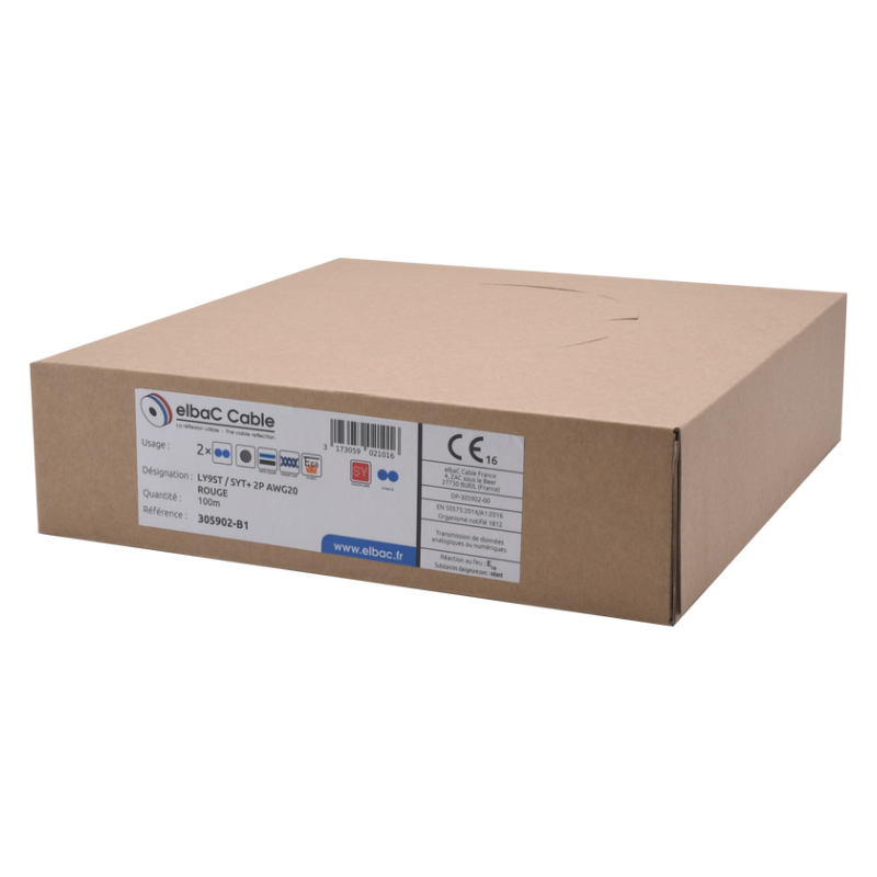 Datacom / Fibre optique SYT+/LY9ST 02P AWG20 ROUGE - 305902B1 - ELBAC