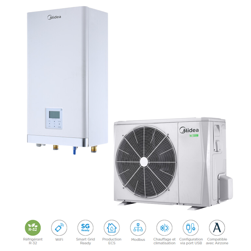 PAC A/E - Ensemble UI/UE M-THERMUR A Ensemble Pompe à chaleur Air / Eau - MIDEA