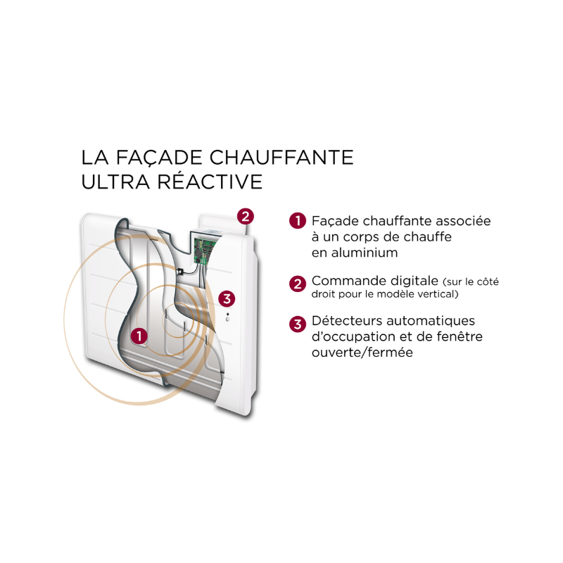 Radiateurs OVATION 3 Radiateur chaleur douce connecté horizontal - THERMOR