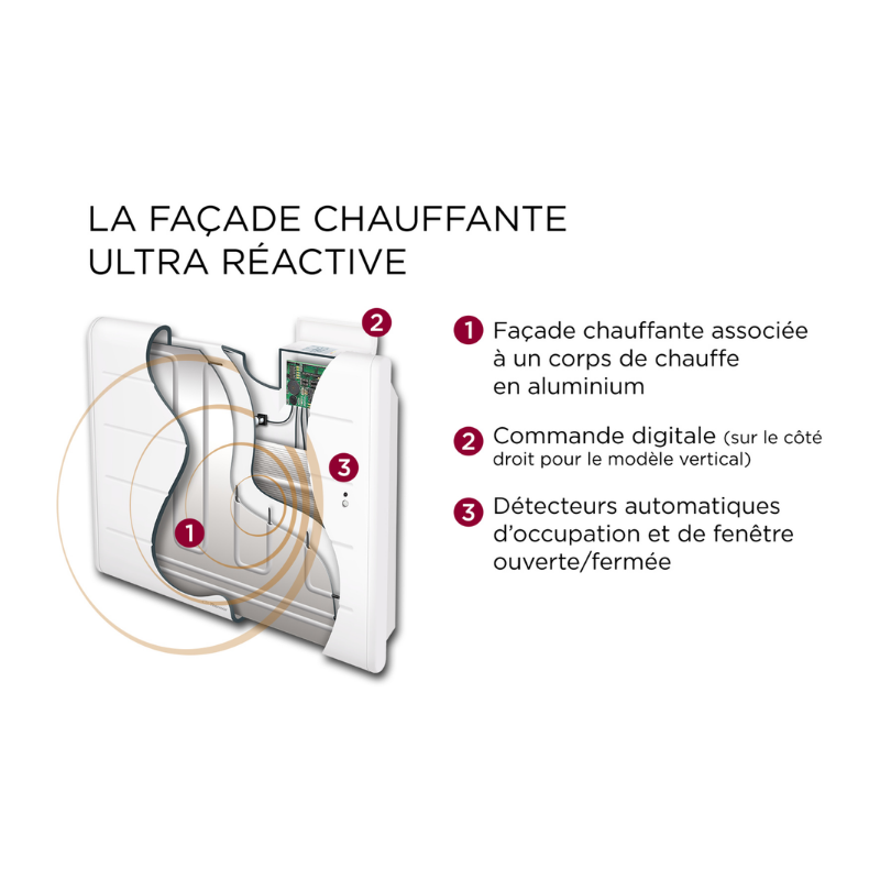 Radiateurs OVATION 3 Radiateur chaleur douce connecté vertical - THERMOR