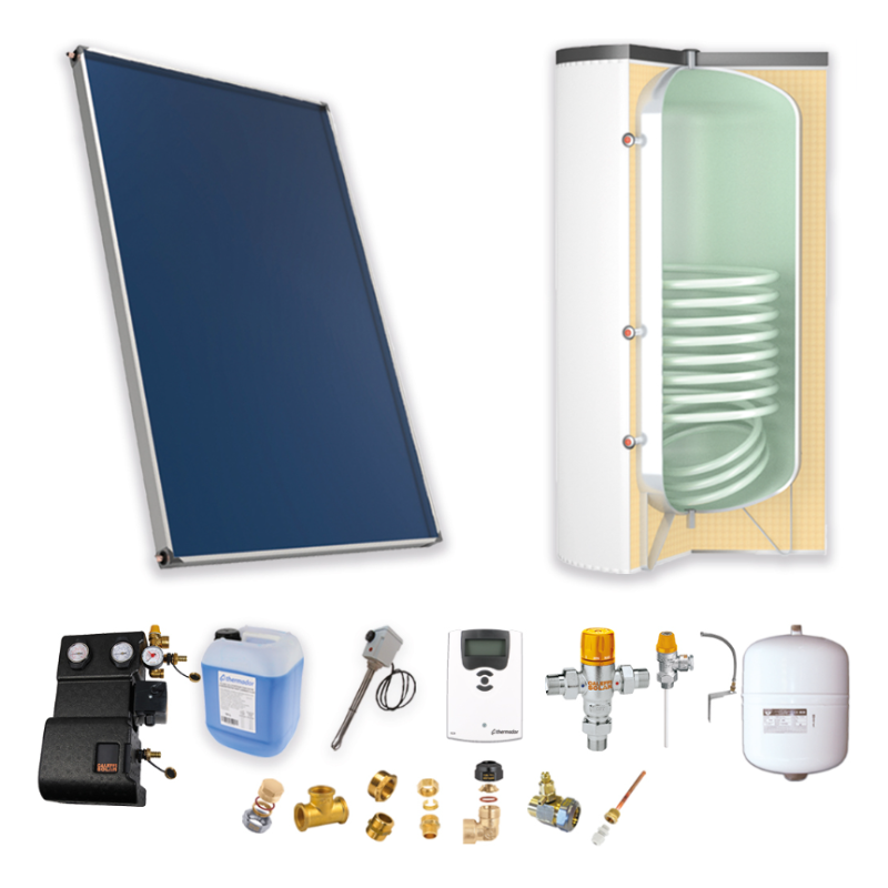 Kit solaire thermique Pack CESI ASTREA A - Kit solaire pour préparation ECS avec résistance électrique - Thermador