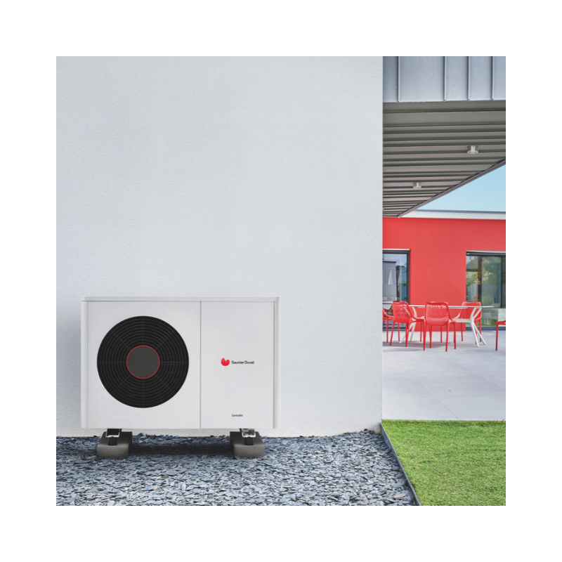 PAC A/E - Ensemble UI/UE GENIA AIR MAX 4 Ensemble PAC A/E Monobloc et Module hydraulique mural + MiPro Sense radio - SAUNIER ...