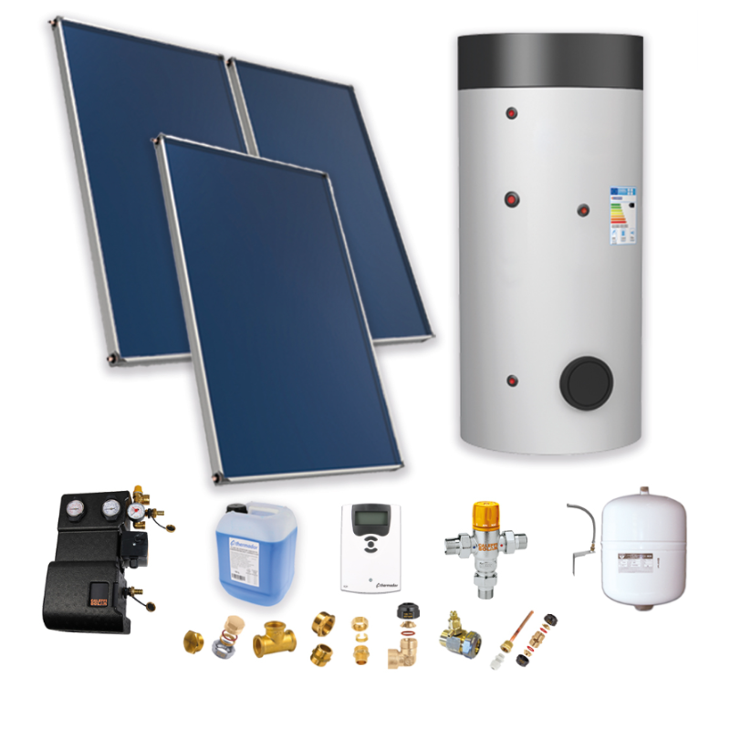 Panneaux Solaires Thermiques Pack SSC ASTREA D - Kit solaire pour ECS et chauffage avec soutien primaire - PSOLCHECSP - Therm...
