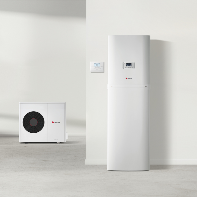 PAC A/E - Ensemble UI/UE GENIA AIR SPLIT 12 kW Triphasé Ensemble PAC A/E chauffage et ECS 190L + MiPro Sense radio - SAUNIER ...