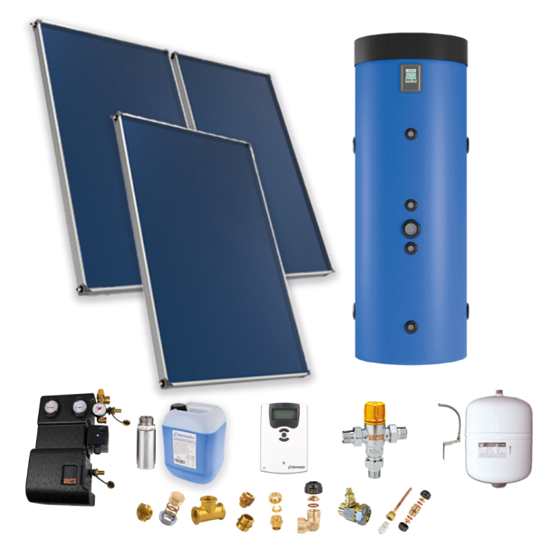Panneaux Solaires Thermiques Pack SSC ASTREA E - Kit solaire pour ECS et chauffage avec soutien primaire - PSOLCHECSPBM - The...