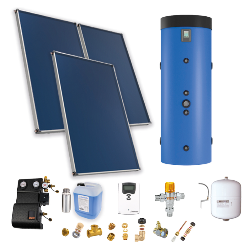Kit solaire thermique Pack SSC ASTREA E - Kit solaire pour ECS et chauffage avec soutien primaire - Thermador