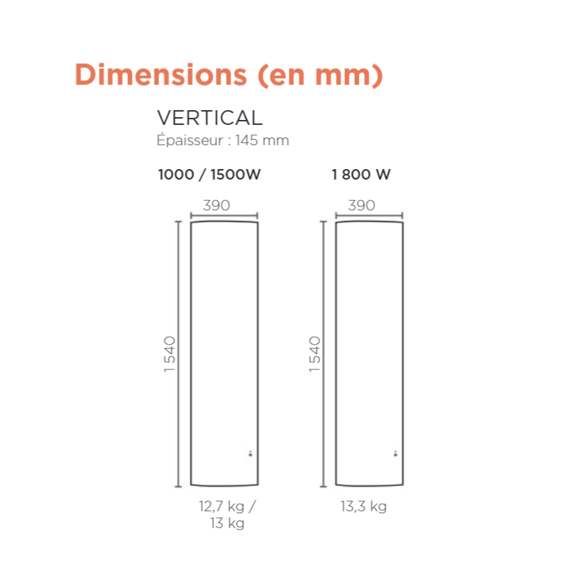 Radiateurs INGÉNIO 4 Radiateur connecté gain de place vertical - THERMOR