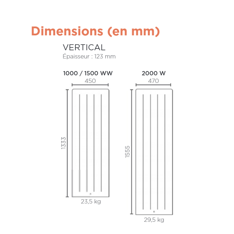 Radiateurs KENYA 4 Radiateur chaleur douce connecté vertical - THERMOR