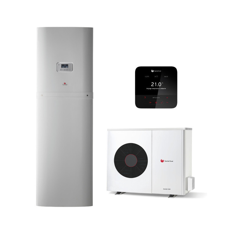 PAC A/E - Unités intérieures GENIA AIR 7 kW Ensemble PAC A/E chauffage et ECS 190L + régulation MiPro Sense radio - SAUNIER D...